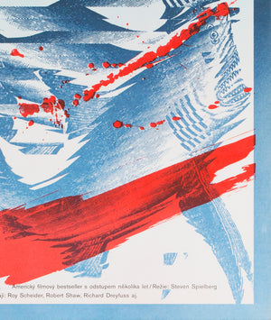 Jaws R1987 Czech A3 Film Poster, Ziegler - detail