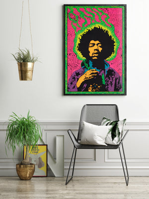 Jimi Hendrix 1960s Blacklight Poster, Joe Roberts Jr