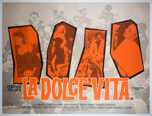 La Dolce Vita R1987 UK BFI Quad Film Poster