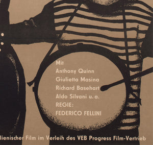 La Strada 1961 East German Film Movie Poster, Ebeling Hegewald - detail