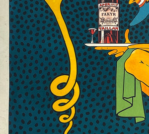 Le Fakyr c1920 Vintage French Liqueur Poster, Michel Liebeaux - detail