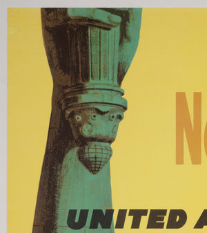 New York 1960s United Air Lines Travel Poster, Stan Galli - detail