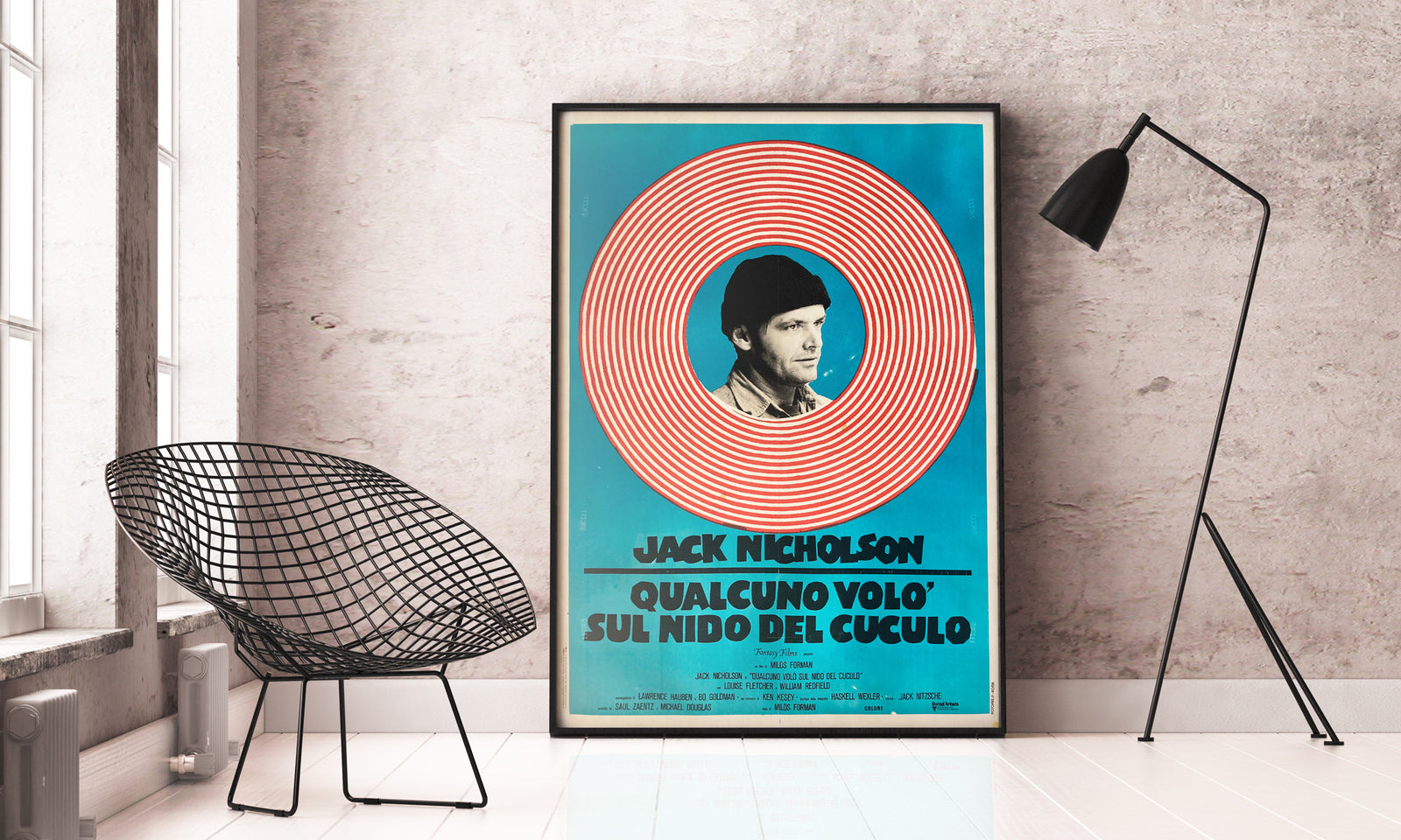 One Flew Over the Cuckoo's Nest R1970s Italian 2 Foglio Film Movie Poster