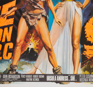 One Million Years BC/She Double Bill 1968 original UK quad film poster - detail