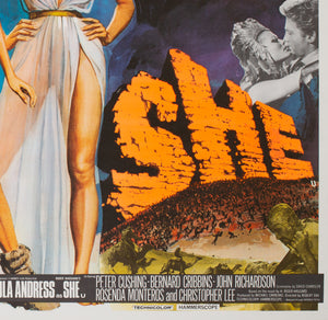 One Million Years BC/She Double Bill 1968 original UK quad film poster - detail