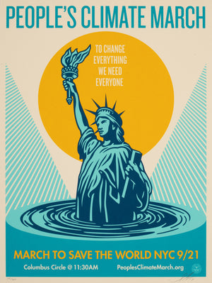 People's Climate March 2014 Protest Signed Limited Edition Print, Shepard Fairey