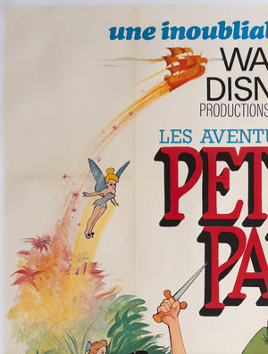 Peter Pan 1970s French Grande Film Movie Poster - detail