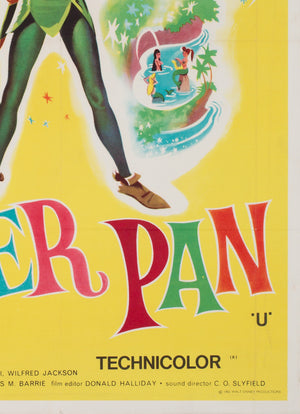 Peter Pan R1965 UK Double Crown Film Poster - detail
