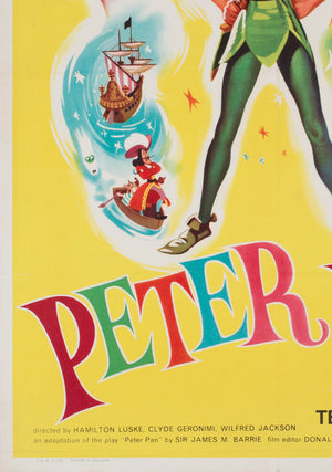 Peter Pan R1965 UK Double Crown Film Poster - detail
