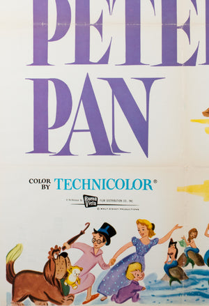 Peter Pan R1969 US 1 Sheet Film Movie Poster Disney - detail 2