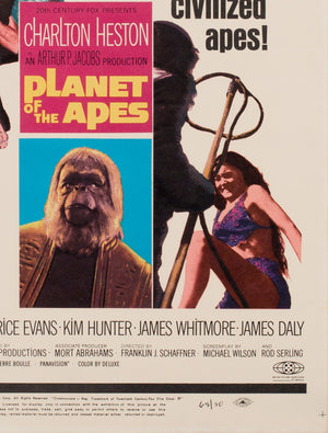 Planet of the Apes 1968 US Window Card Film Poster - detail