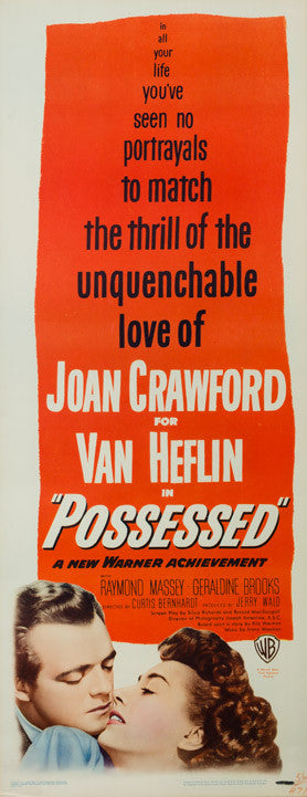 Possessed 1947 original vintage US insert film movie poster