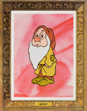 Snow White and the Seven Dwarfs R1975 US Lobby Cards Set - Sleepy