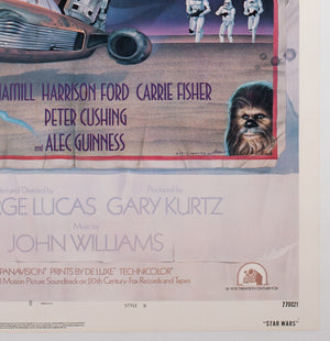 Star Wars 1977 US 1 Sheet Style D Film Poster, Struzen - detail