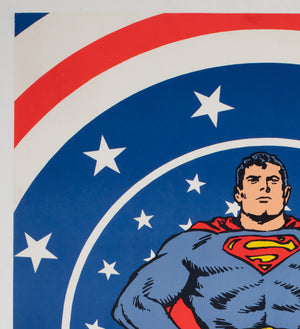 Superman 1971 Vintage Bullseye Peace Panel Poster - detail