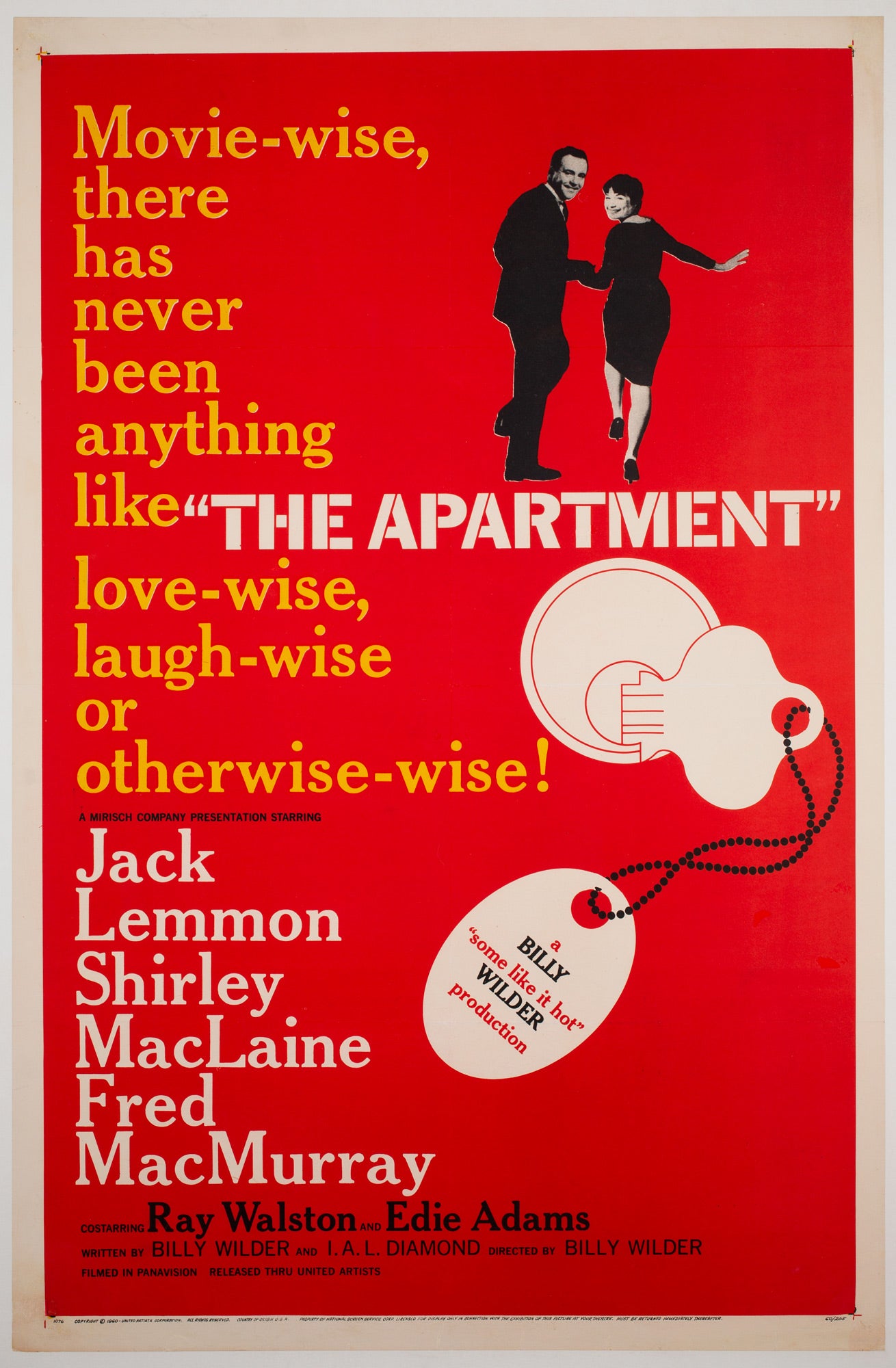 The Apartment 1960 US 1 Sheet Film Movie Poster