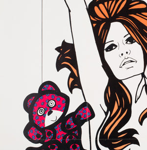 The Bear and the Doll 1969 South American Film Poster, DeRossi - detail