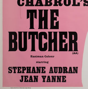 The Butcher 1972 Academy Cinema UK Quad Film Poster, Strausfeld - detail