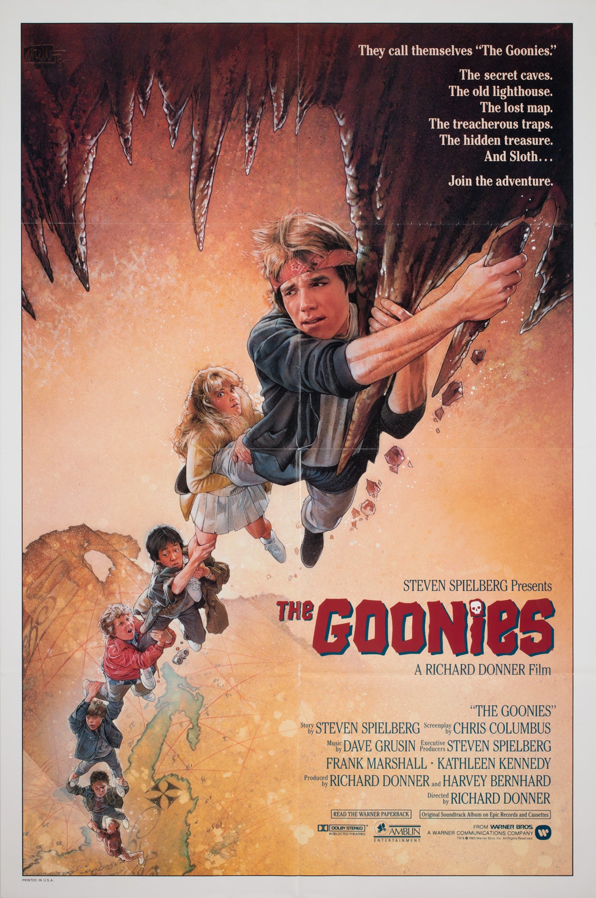 The Goonies US 1 Sheet 1985 US 1 Sheet Film Movie Poster, Drew Struzan