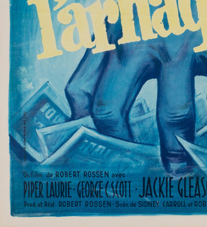 The Hustler 1962 French Petite Film Poster, Grinsson - detail