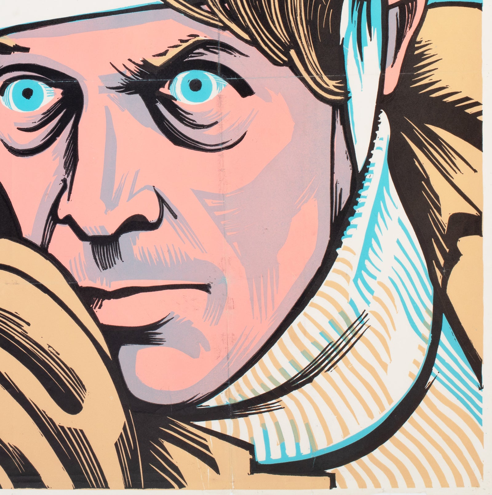 The Man On The Roof 1976 Academy Cinema UK Quad Film Poster, Strausfeld - detail
