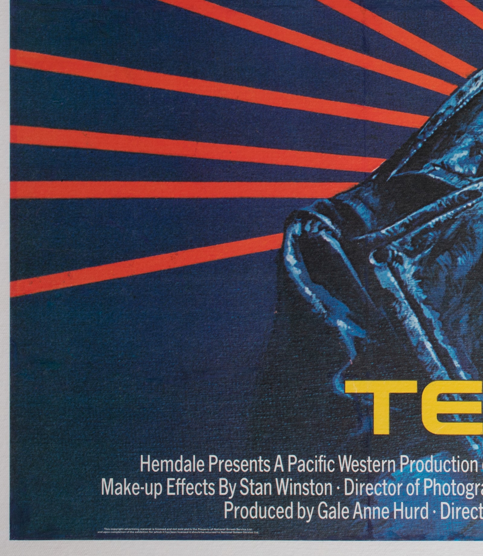 The Terminator 1985 UK Quad Film Movie Poster, Francis - detail