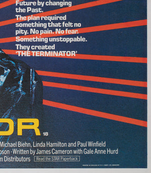 The Terminator 1985 UK Quad Film Movie Poster, Francis - detail