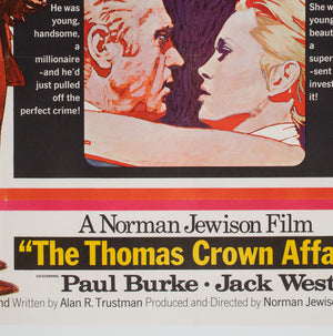 The Thomas Crown Affair 1968 UK Quad Film Movie Poster - detail