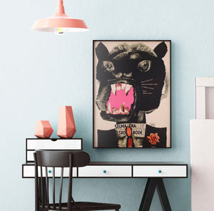 The Tiger Attacks/Le Fauve est Lache 1966 Czech A1 Film Movie Poster, Teissig