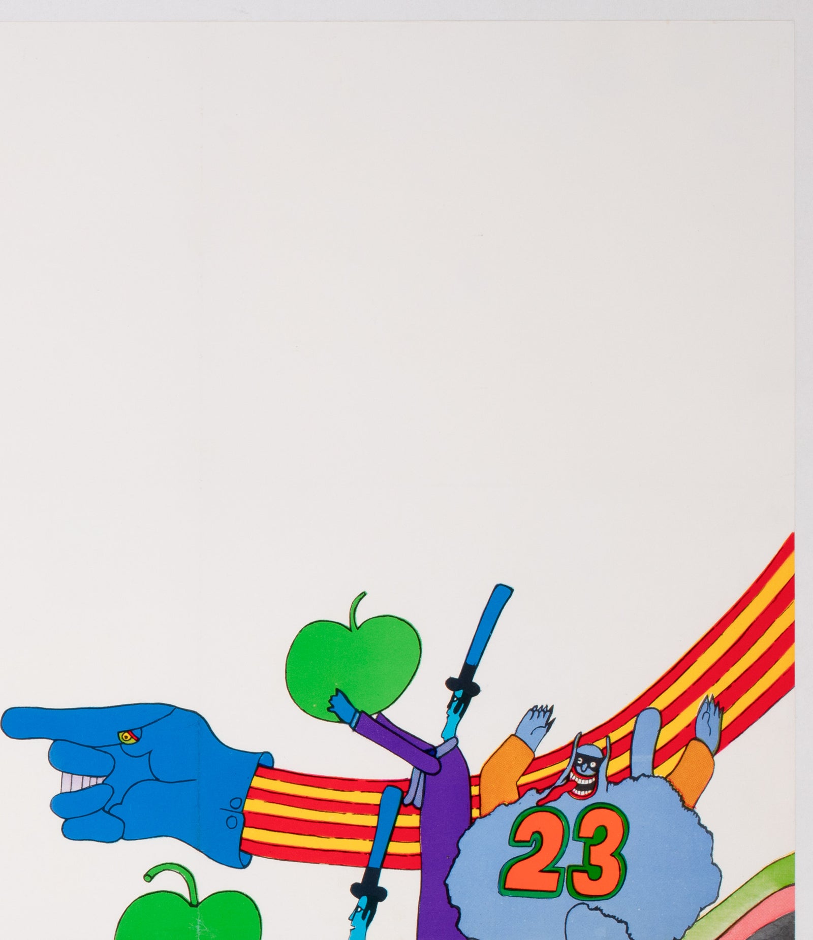 Yellow Submarine 1968 UK Quad Film Poster, Heinz Edelmann - detail