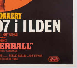 Thunderball 1965 Danish A1 Film Movie Poster, Robert McGinnis - detail