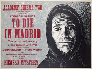 To Die in Madrid 1967 Academy Cinema UK Quad Film Poster, Peter Strausfeld
