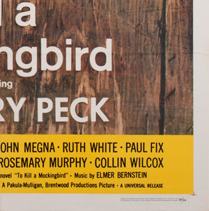 To Kill a Mockingbird 1962 US 1 Sheet Film Movie Poster - detail