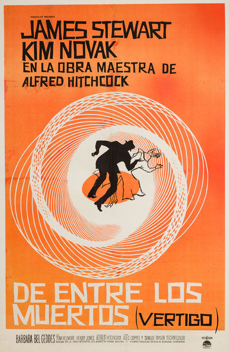Vertigo 1958 original Argentinean 1 Sheet film poster
