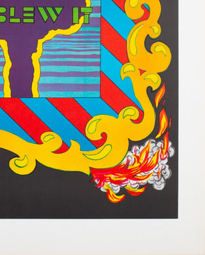 We Blew It 1970s American Political/Protest Anti-War Atomic Bomb Poster - detail