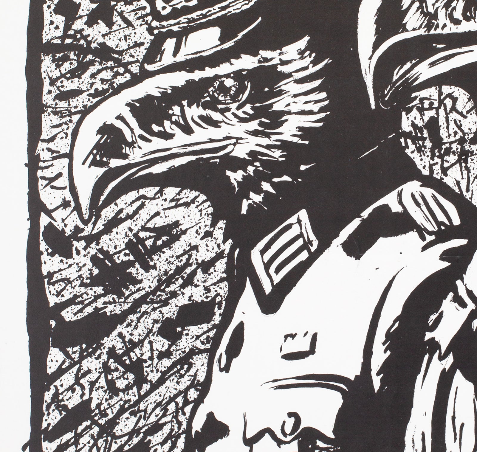 Where Eagles Dare Hungarian 1988 Film Poster, Merczel - detail