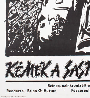 Where Eagles Dare Hungarian 1988 Film Poster, Merczel - detail