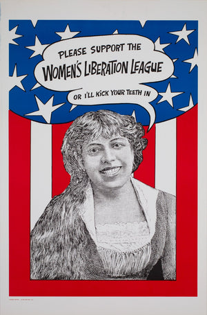 Women's Lib Punch Your Teeth In 1970s American Political / Protest Poster