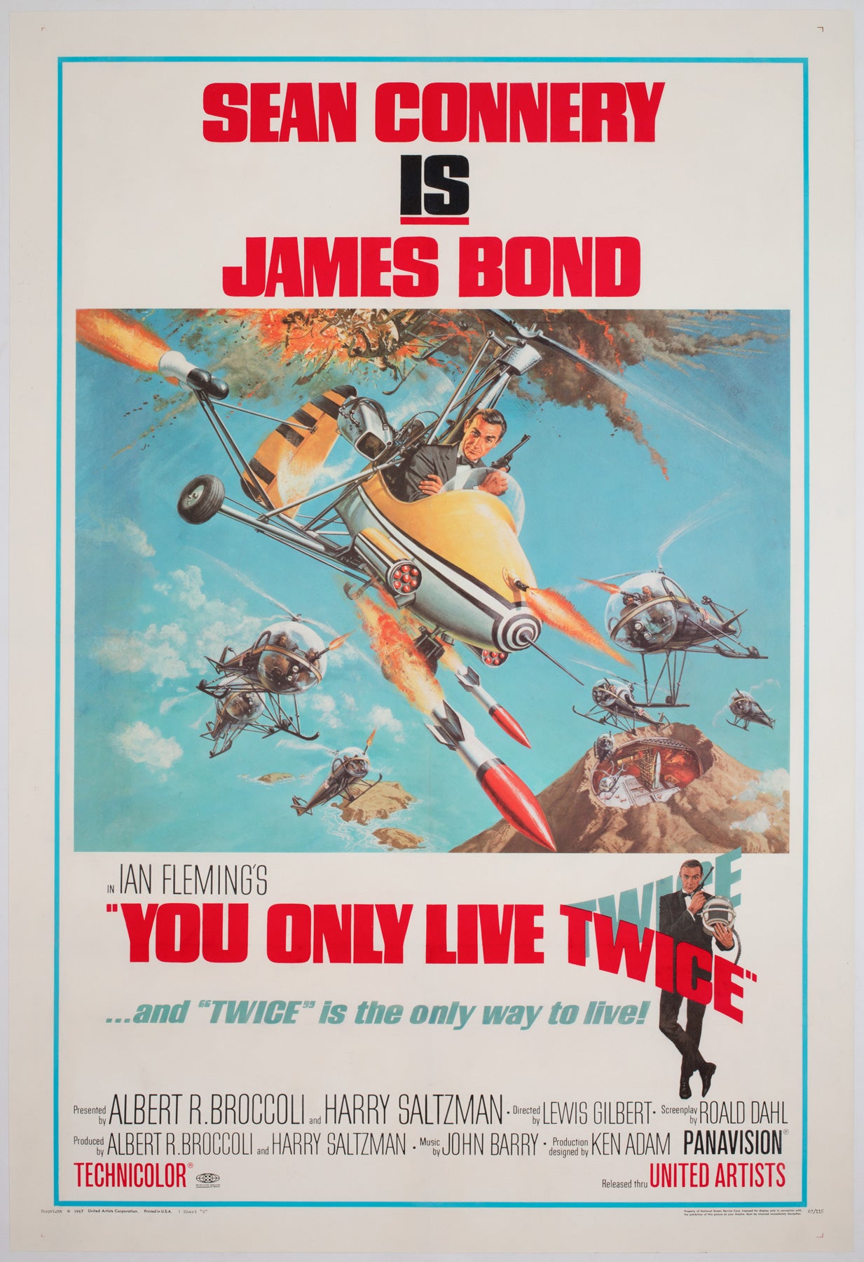 You Only Live Twice 1967 US 1 Sheet Style B Film Movie Poster, Frank McCarthy