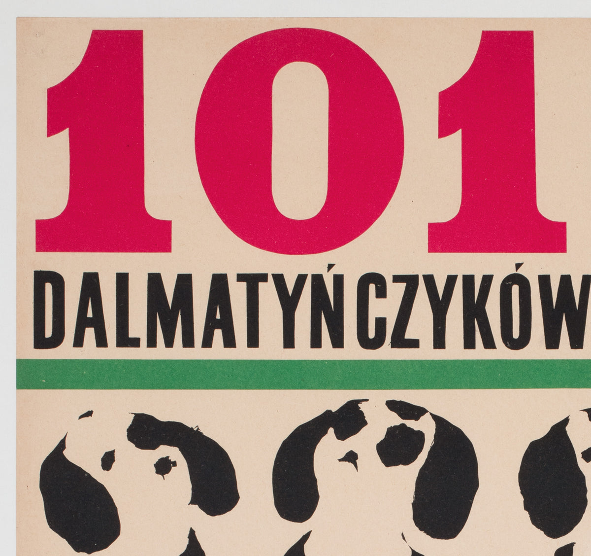 101 Dalmatians 1966 Polish Film Movie Poster, Liliana Baczewska - detail