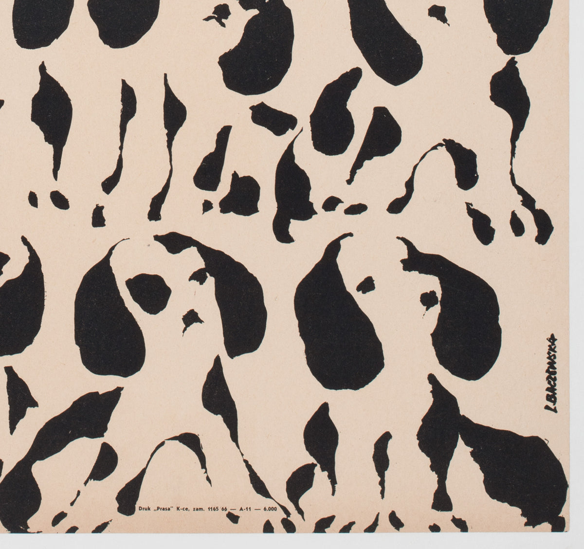 101 Dalmatians 1966 Polish Film Movie Poster, Liliana Baczewska - detail