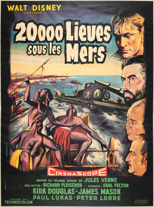 20000 Leagues Under the Sea 1955 French Grande Film Movie Poster