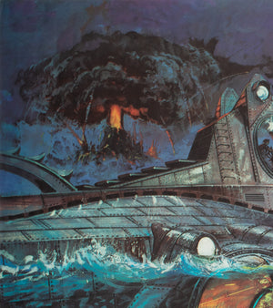 20,000 Leagues Under the Sea R1976 UK Quad Film Movie Poster, Brian Bysouth - detail