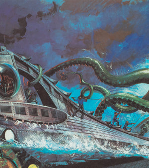 20,000 Leagues Under the Sea R1976 UK Quad Film Movie Poster, Brian Bysouth - detail
