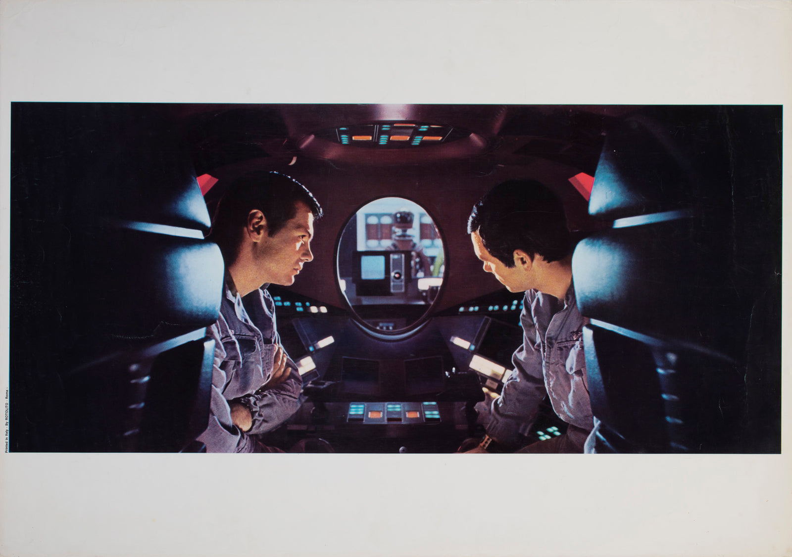 2001 A Space Odyssey 1968 Italian Jumbo Still Film Movie Poster HAL Dullea and Lockwood