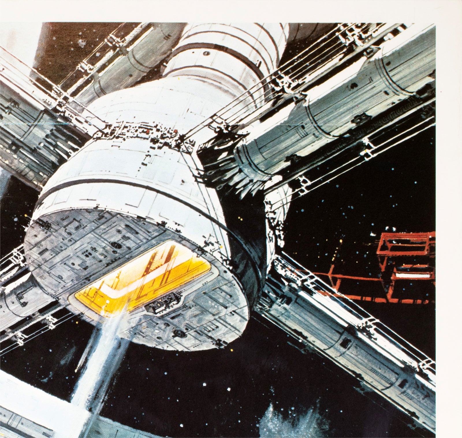 2001 A Space Odyssey 1968 Swedish Film Poster Bob McCall - detail