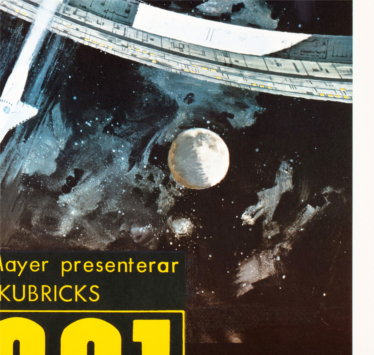 2001 A Space Odyssey 1968 Swedish Film Poster Bob McCall - detail