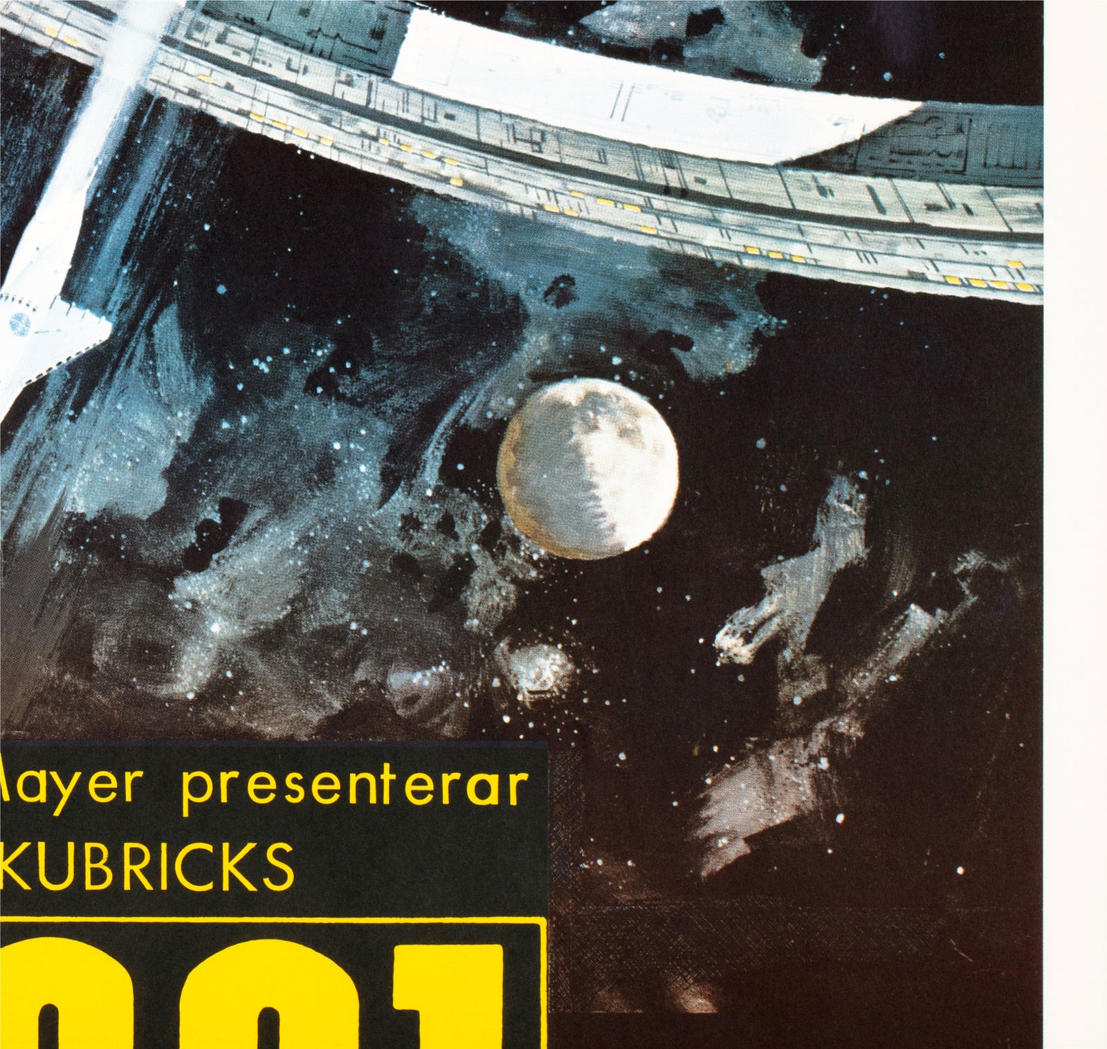 2001 A Space Odyssey 1968 Swedish Film Poster Bob McCall - detail