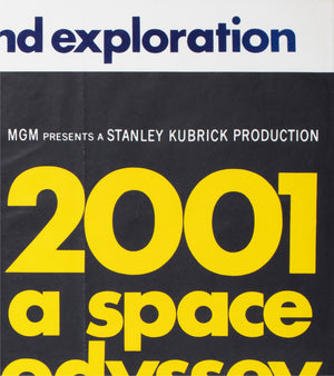2001 a space odyssey 1968 uk quad style a film movie poster bob mccall - detail