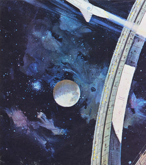 2001 a space odyssey 1968 uk quad style a film movie poster bob mccall - detail